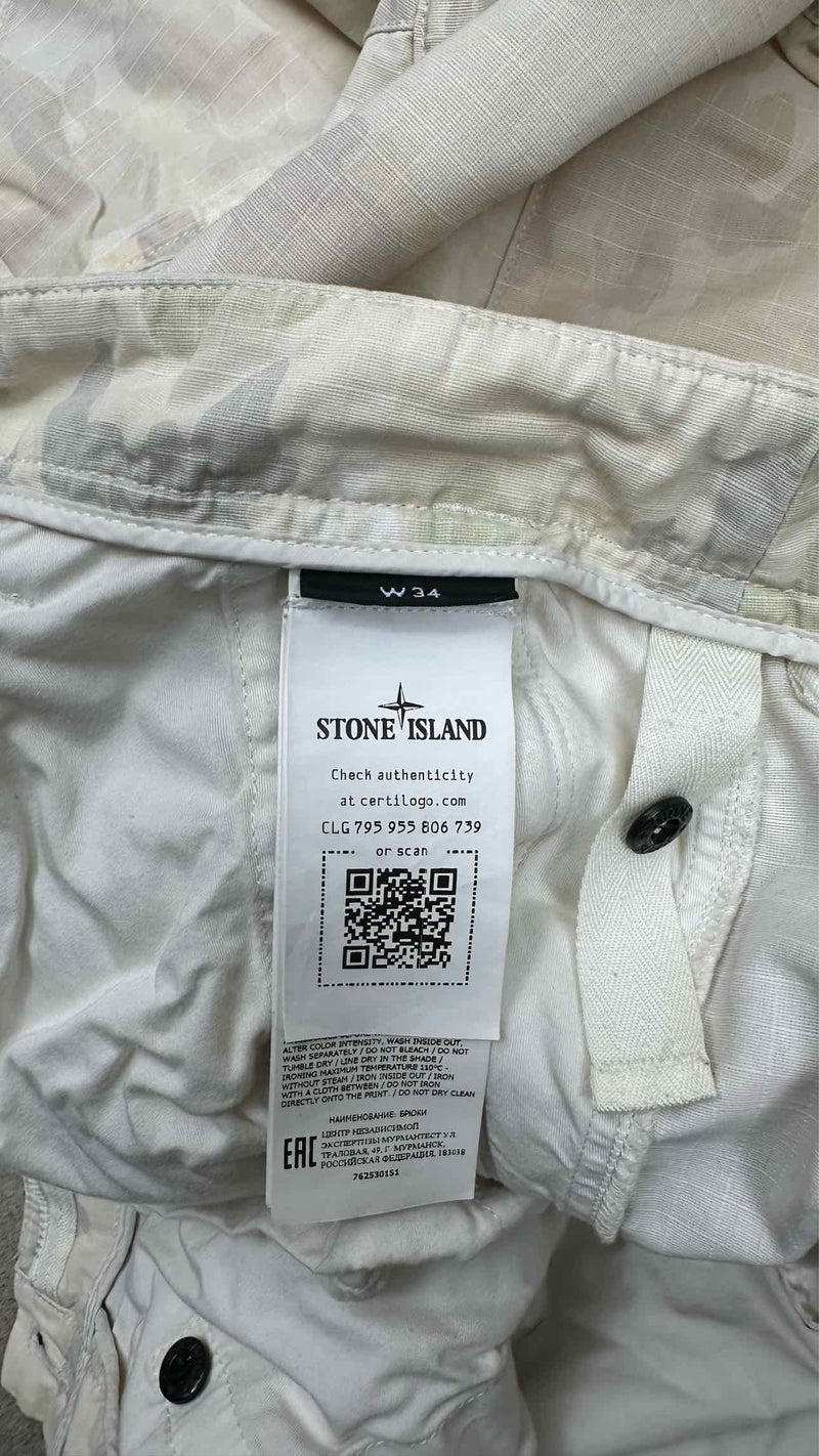 Stone Island X Supreme  Reflective Ice Camo Ripstop Cargo Pants