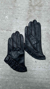 Willy Chavarria Eyelet Cropped Leather Gloves