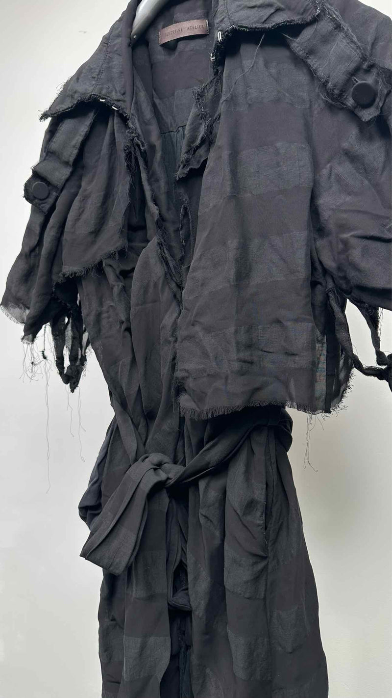 A Tentative Atelier S/S Satin Layered Raw-end Dress Coat