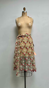 Simone Rocha Embroiderd Mesh Wrap Apron Skirt