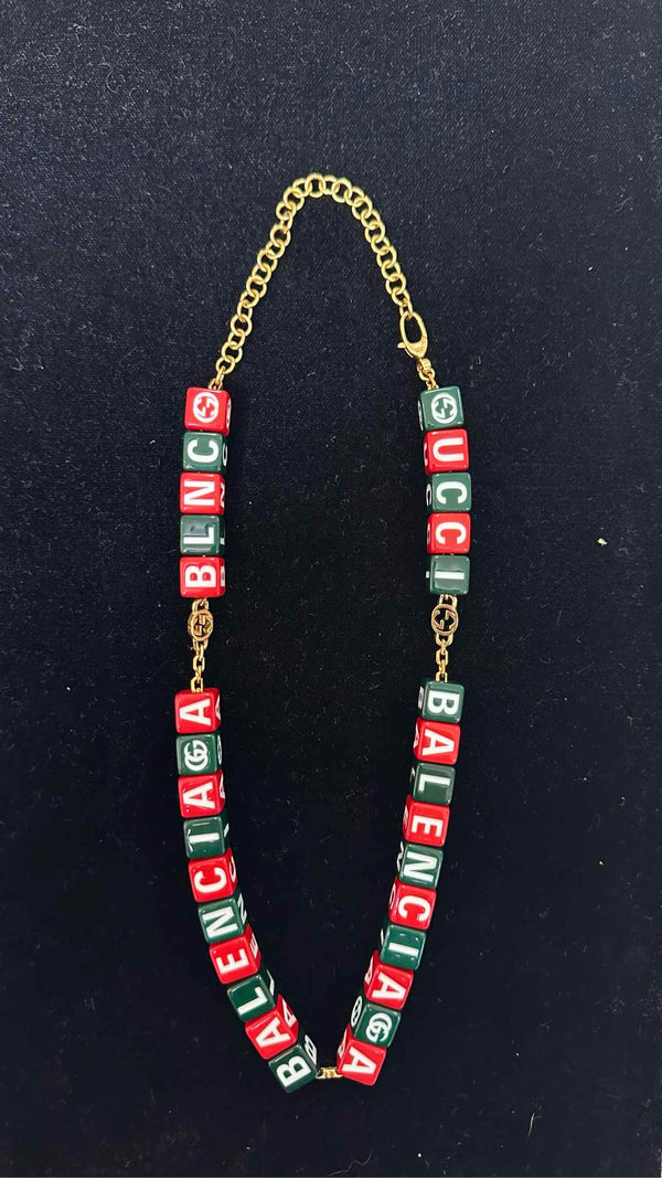 Gucci X Balenciaga Hacker Project Symbols Beaded Necklace