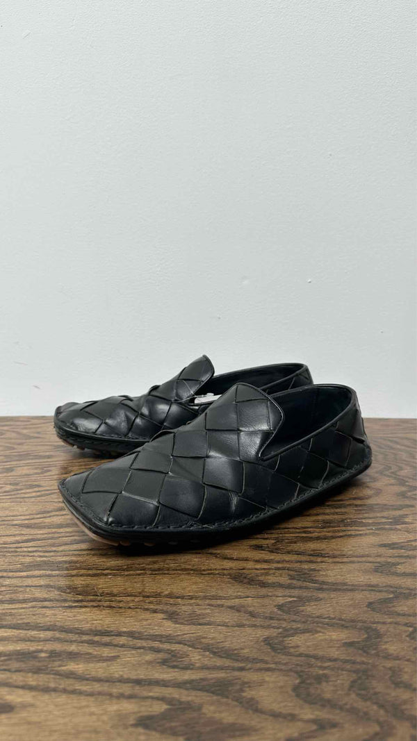 Bottega Veneta Square-toe Intrecciato Leather Slippers