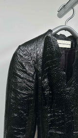 MUGLER Patent-embossed Leather Jacket