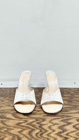 Chanel Jacquard Logo Heel Sandals