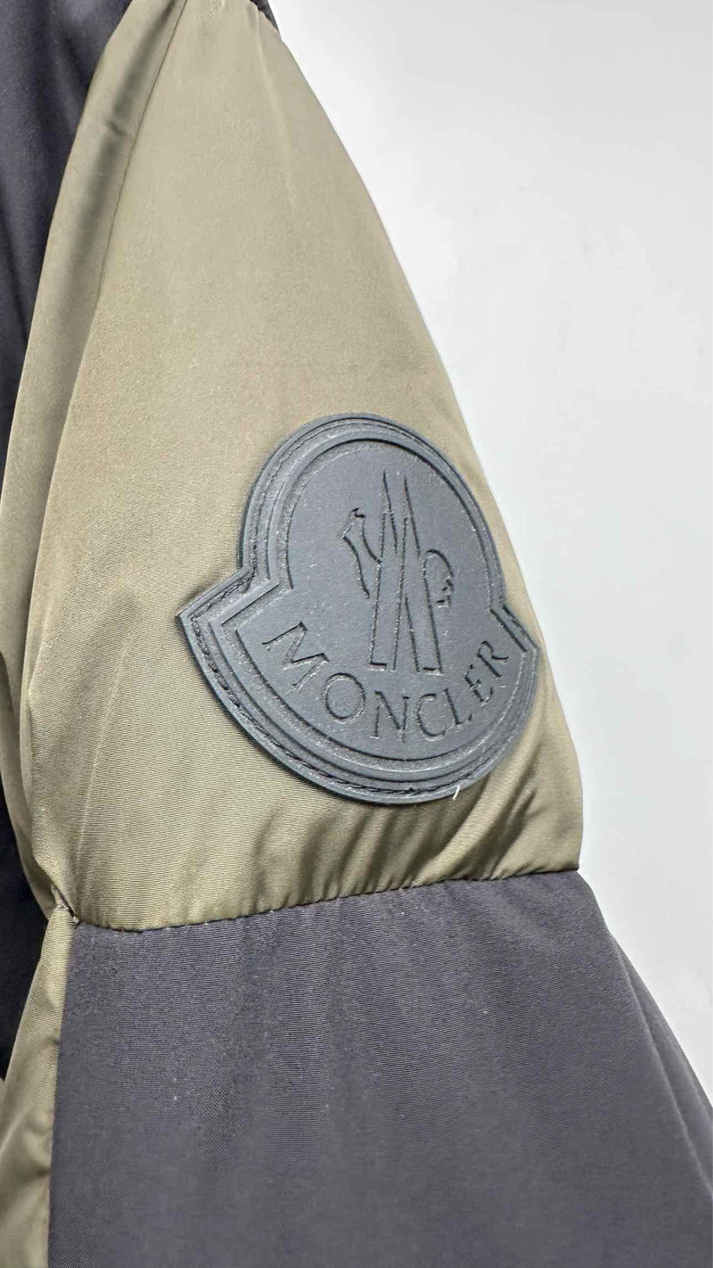 Moncler Paneled Two-tone Hooded Down Jacket