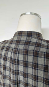 Dries Van Noten Check Collarless Shirt