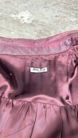 Miu Miu Oversized Distressed Leather Coat