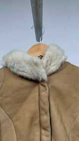 PRADA Hooded Shearling Leather Jacket