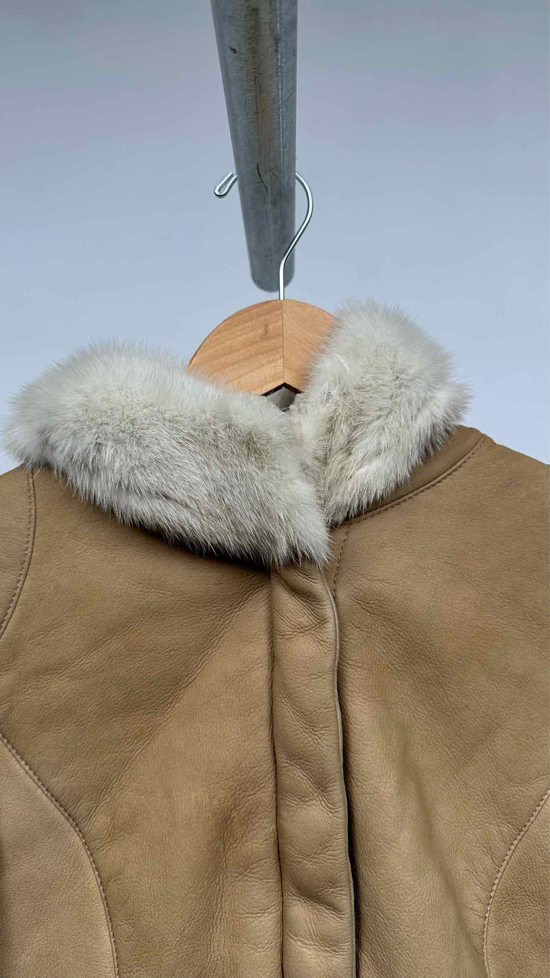 PRADA Hooded Shearling Leather Jacket
