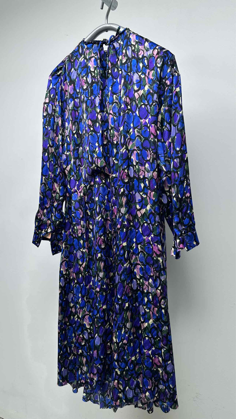 Balenciaga L/S Printed Silk Maxi Dress