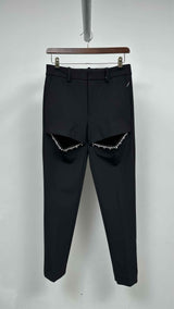 Area Crystal Cut-out Pants