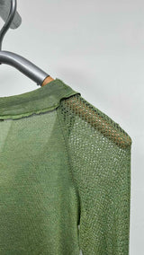 Louis Vuitton Scarf-neck Mesh Sweater