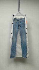 Ben Taverniti Avantgarde Deconstructed Denim-paneled Skirt