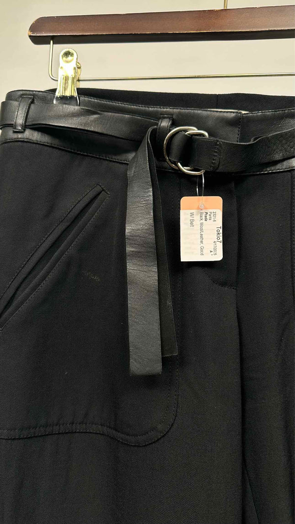 Prada Boot-cut Leather Waist Pants