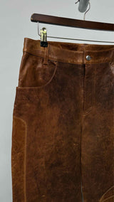 Eckhaus Latta Distressed Leather Wide Pants