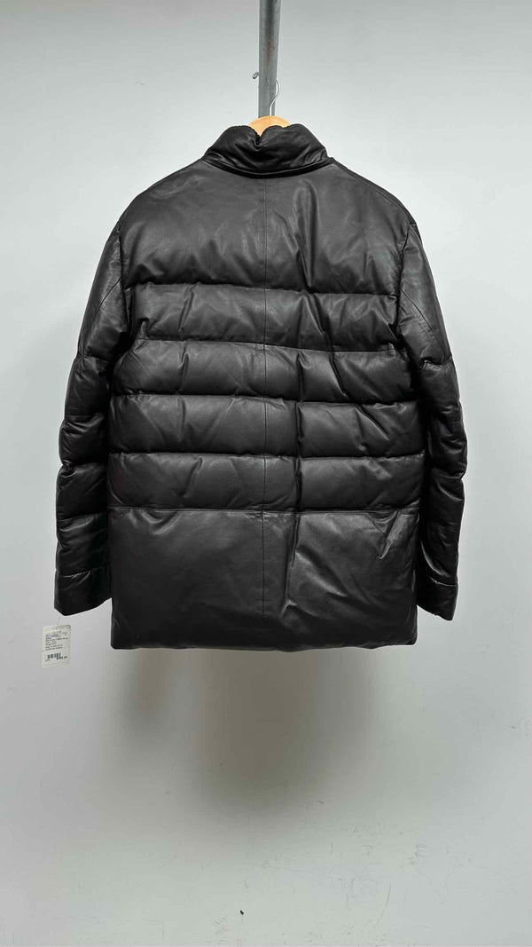 Guibert Fur-hood Leather Down Jacket