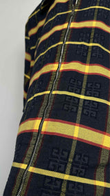 Givenchy S/S 4 g-print Check Zip-up Shirt