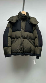 Moncler Paneled Two-tone Hooded Down Jacket