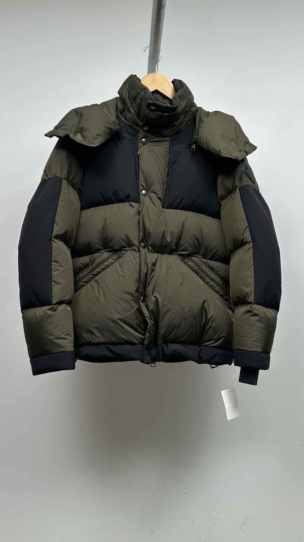 Moncler Paneled Two-tone Hooded Down Jacket