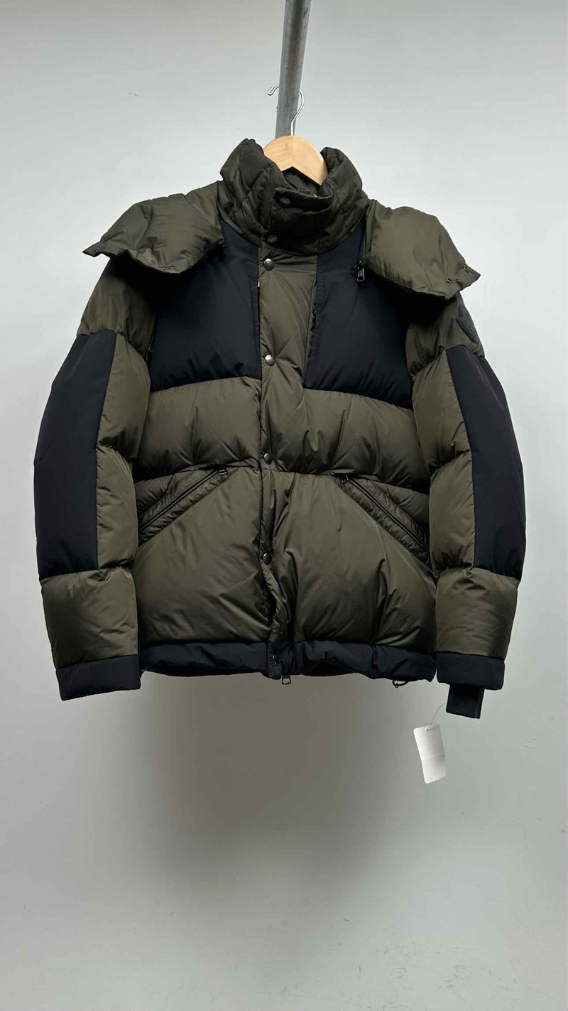Moncler Paneled Two-tone Hooded Down Jacket
