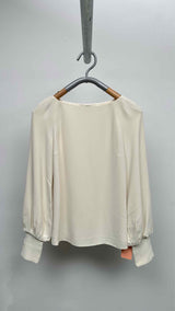The Row Crepe Long Puff-Sleeve Blouse