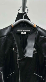 Junya Watanabe Faux-leather Reconstructed Star Biker Jacket