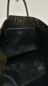 Saint Laurent Rive Gauche Embossed-logo Leather Tote Bag