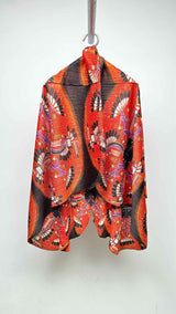 Pleats Please Pleated Printed Long Cardigan