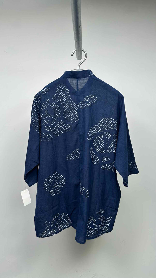 Eleven Eleven S/S Collarless Indigo Shirt