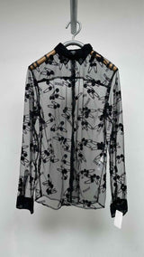 Versus Safety-pin Embroidered Mesh Shirt