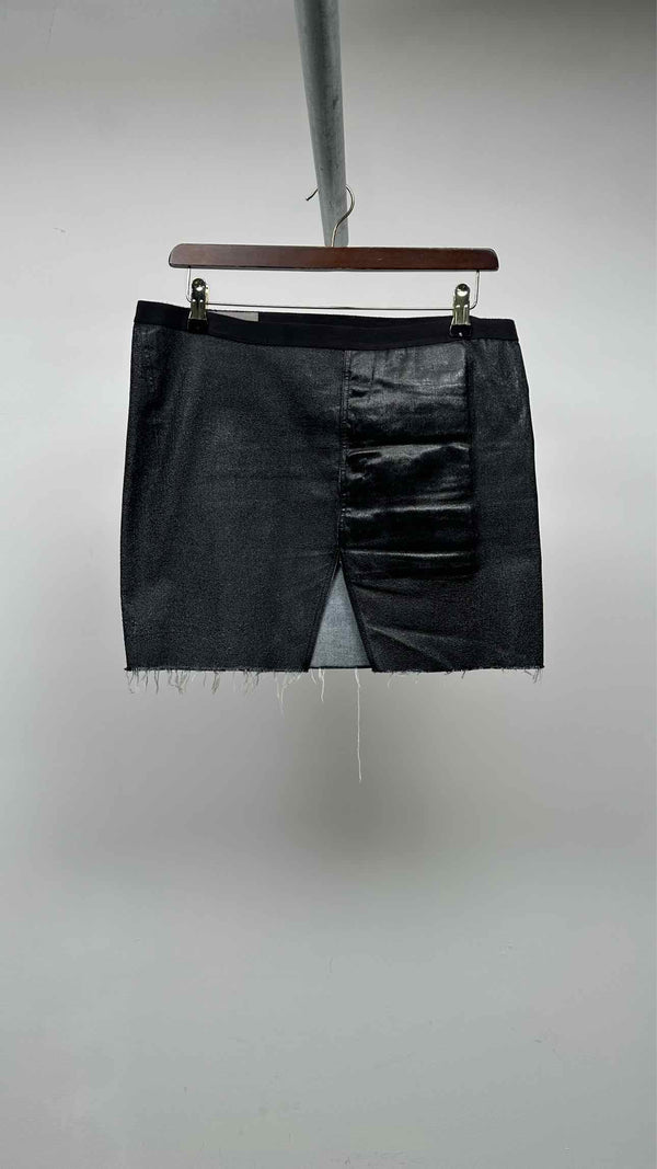 Rick Owens Coated-Denim Mini Skirt