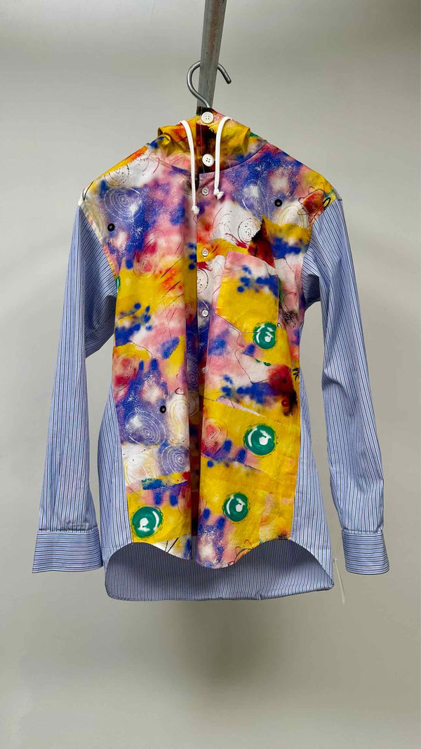 Comme Des Garçons Shirt Striped Printed Hooded Shirt
