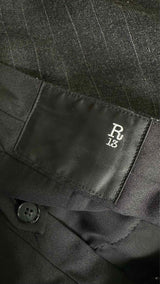 R13 Pinstripe Kilted Wide Pants