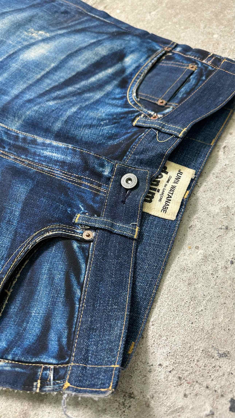 Junya Watanabe Denim Trompe L'oeil Flat Wide Jeans