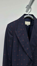 Gucci GG Monogram Pin-stripe Blazer Jacket