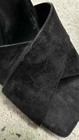 Saint Laurent Oak Suede Block-heel Sandals