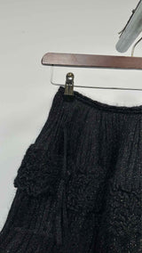 Alaia Pleated Knit Glitter Skirt