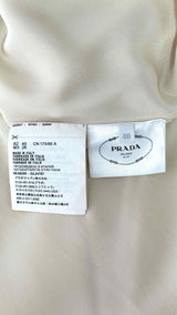 PRADA N/S Lace-trim Silk Slit Dress