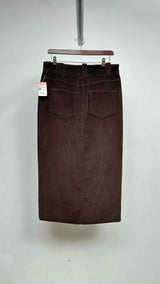 Khaite Front-slit Corduroy Long Skirt