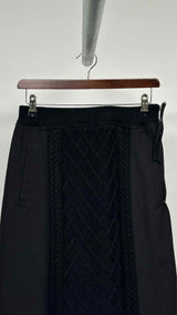 Zucca Wool Knit-Panel Skirt