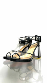 Christian Louboutin PVC Leather Trim Heel Sandals