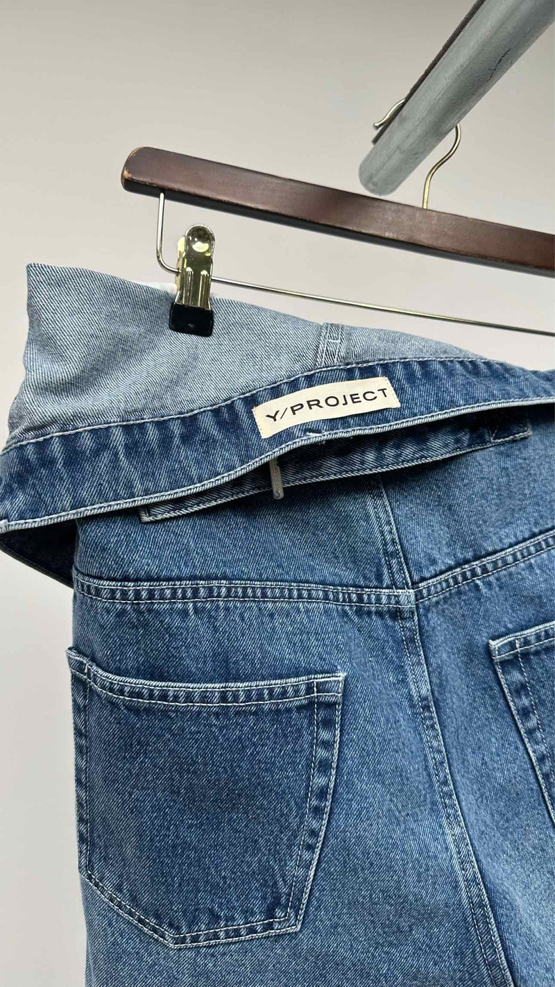 Y/ Project Asymmetrical Holde & Waist Denim Shorts