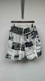 Kapital Combed Burberry Pueblo Newspaper-printed Easy Shorts