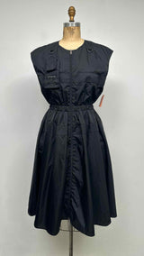 PRADA N/S Logo-applique Renylon Midi Dress