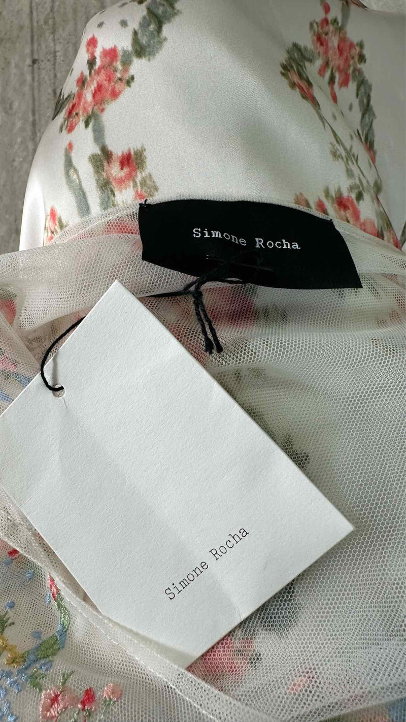 Simone Rocha Embellished Lace-trimmed Satin Mini Dress