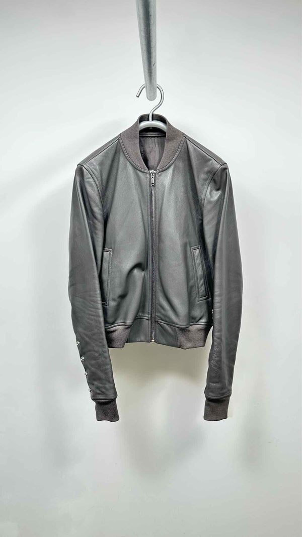 Rick Owens Leather Bomber Jacket