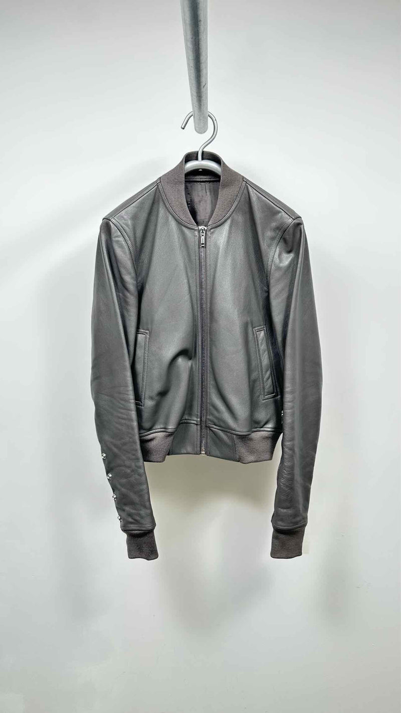 Rick Owens Leather Bomber Jacket