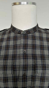 Dries Van Noten Check Collarless Shirt