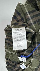 Burberry Plaid Linen Wide Pants