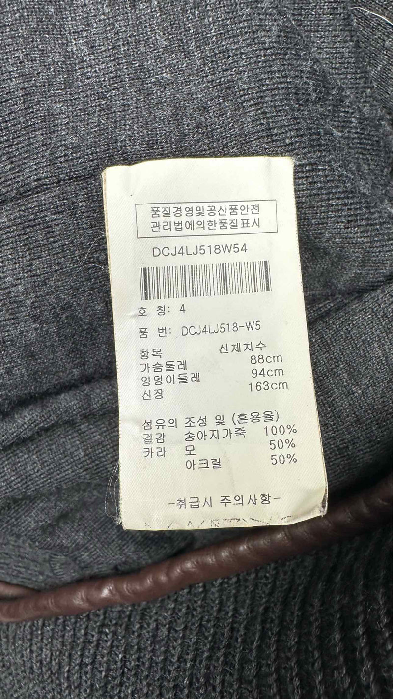 Donna Karan Knit-hybrid Shawl-collar Leather Jacket